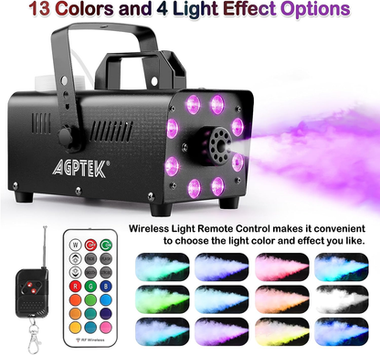 Smoke Machine,Fog Machine with 13 Colorful LED Lights Effect