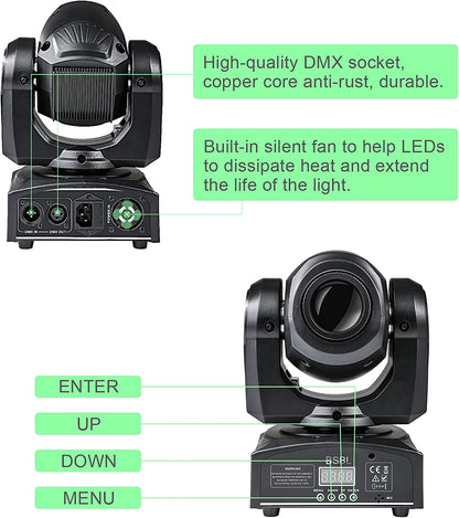 Moving Head Light 30W DJ Lights Stage Lighting with 8 GOBO 15 Color
